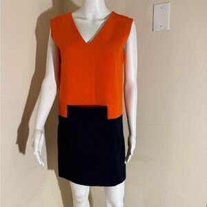 Victoria Beckham Color-block Sleeveless Shift Dress In Multicolor Sz 6